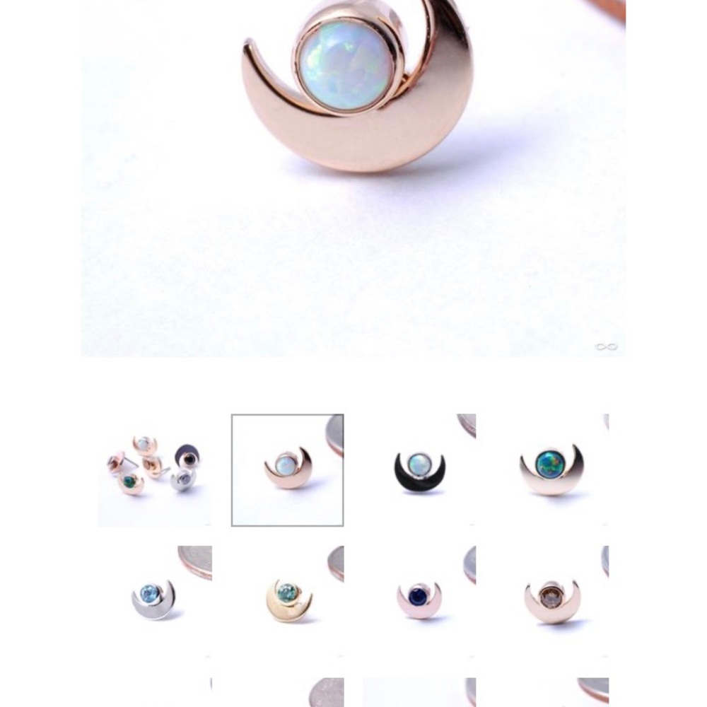 18k yellow gold opal press-fit stud